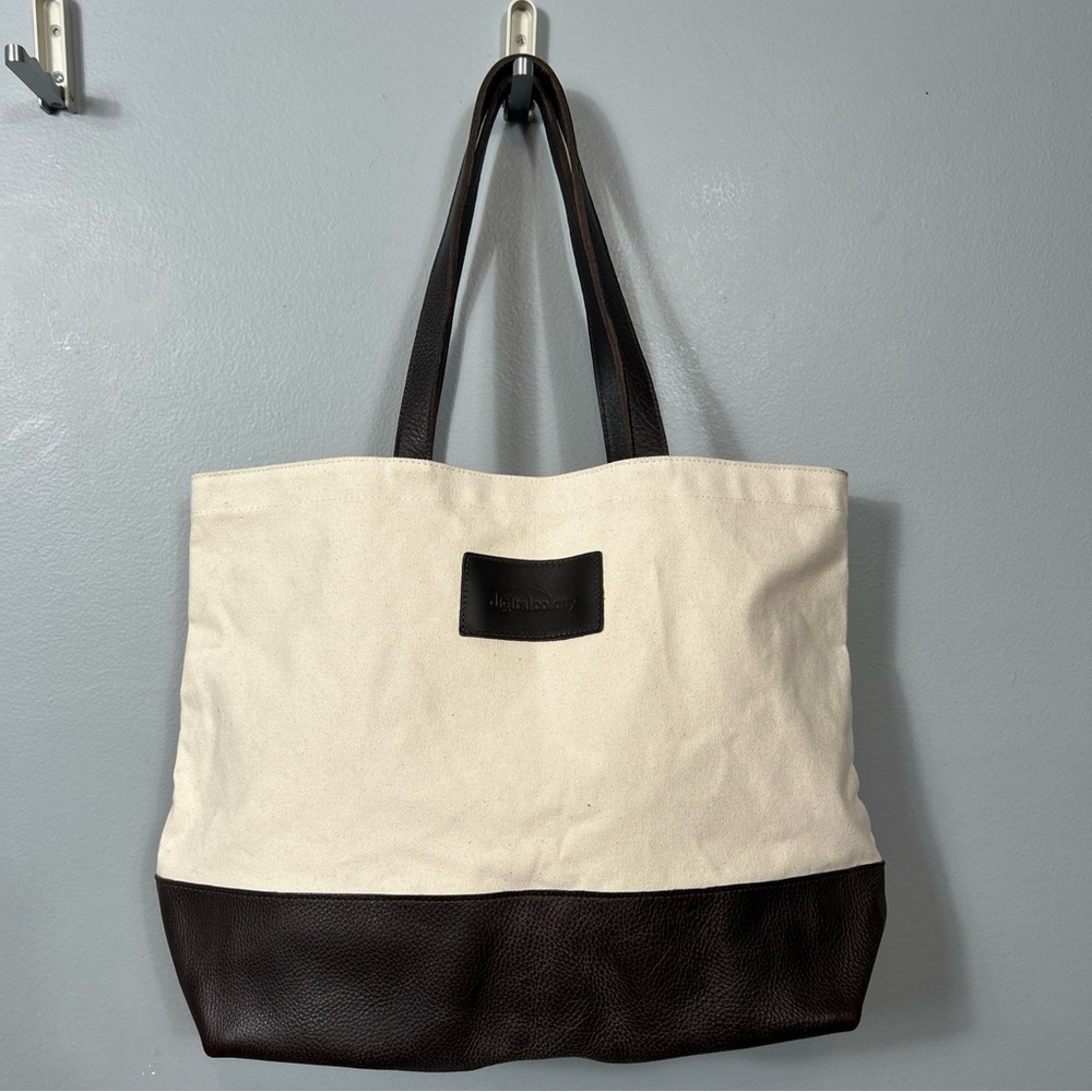 Warden Brooks New York Large Canvas Tote With Leather Handle Made in USA